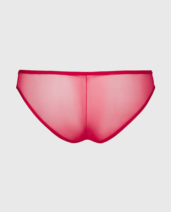 Diva Mini Cheeky Panty in Evening Blush with Crimson and Russian Ruby