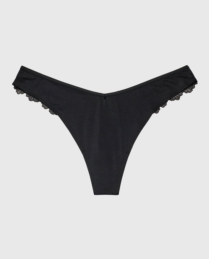 Diva Thong Panty in Tuxedo Black