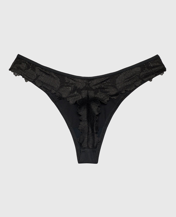 Diva Thong Panty in Tuxedo Black