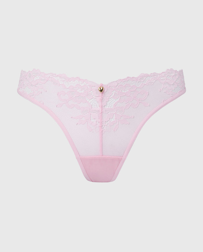 Diva Thong Panty with Romantic Lace in Sweet Dream