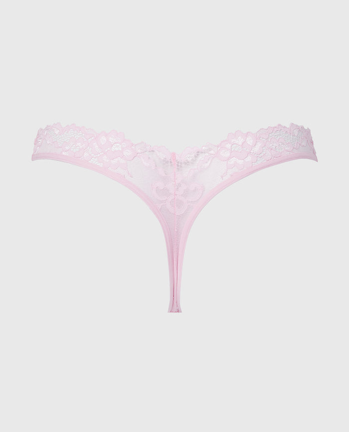 Diva Thong Panty with Romantic Lace in Sweet Dream