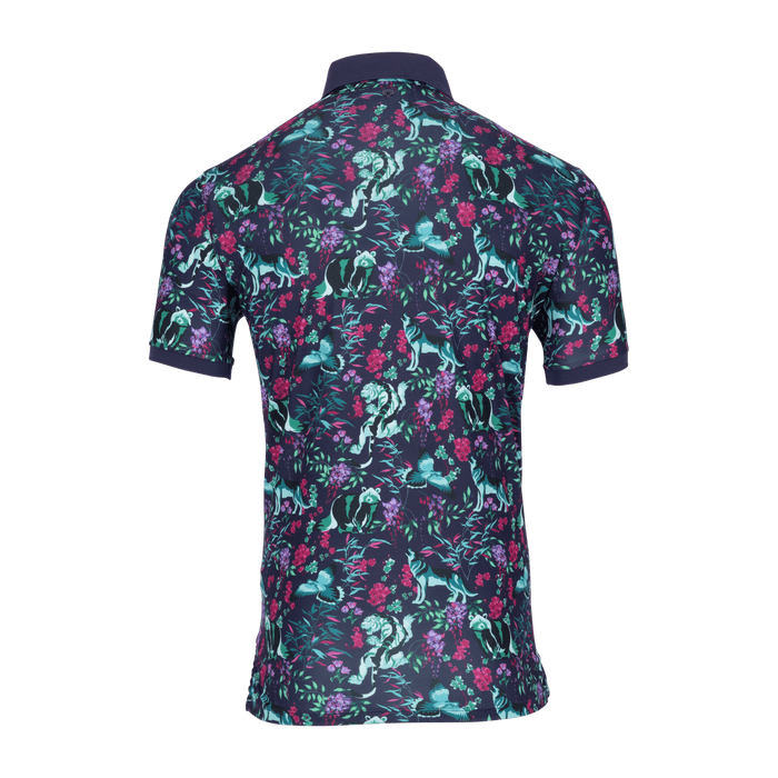 Greyson Clothiers Divine Nirvana Polo in Abyss - Back View, premium patterned men's golf polo