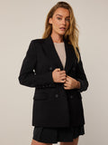 Greyson Drea Double Breasted Blazer in Shepherd - Three-Quarter Front View, Notch Lapel | Greyson Clothiers