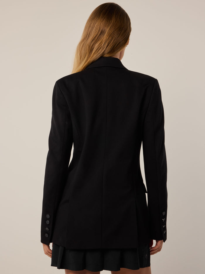 Greyson Drea Women's Double Breasted Blazer - Back View, Tailored Seam & Cuff Button Detail | Greyson Clothiers
