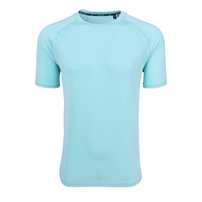 Iona Falcon Sport Short Sleeve Tee - Front View, Perforated Ventilation Athletic Fit | Greyson Clothiers