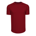 Varsity Red Technical Sport Tee - Front View, Raglan Sleeve Perforated Detail | Greyson Clothiers