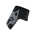 Feed the Wolf Blade Putter Cover - Side Angle, Black Leather with Shepherd Wolf Embroidery | Greyson Clothiers