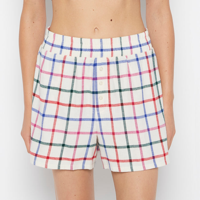 Flannel Boxer Short in Large Jingle Plaid