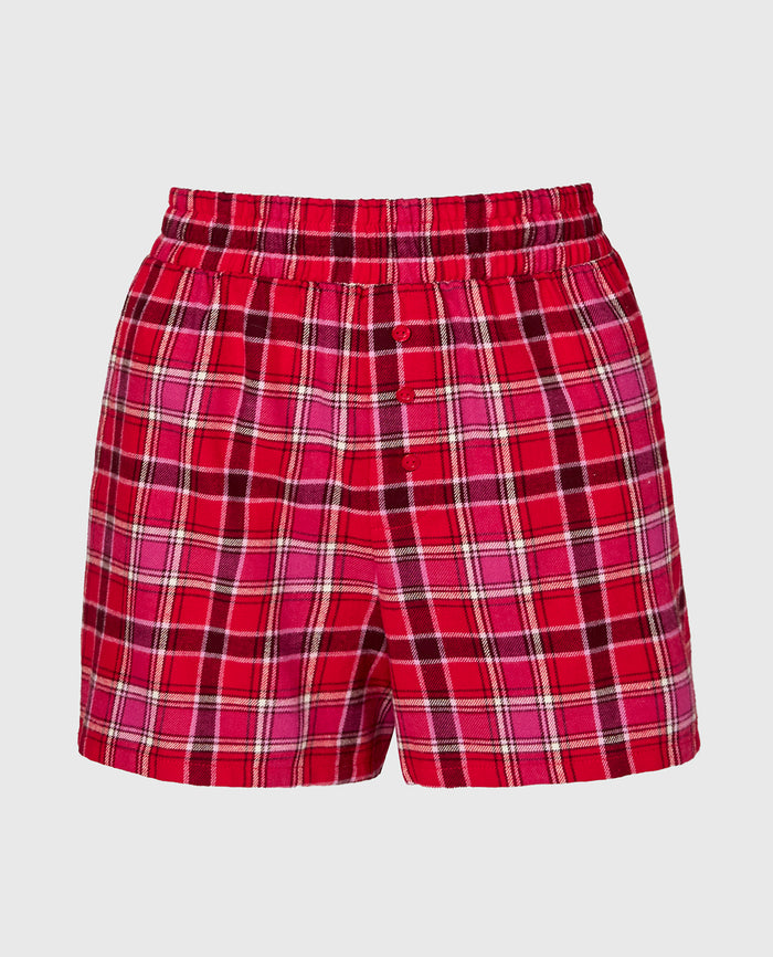 Flannel Boxer Short in Montreal Plaid
