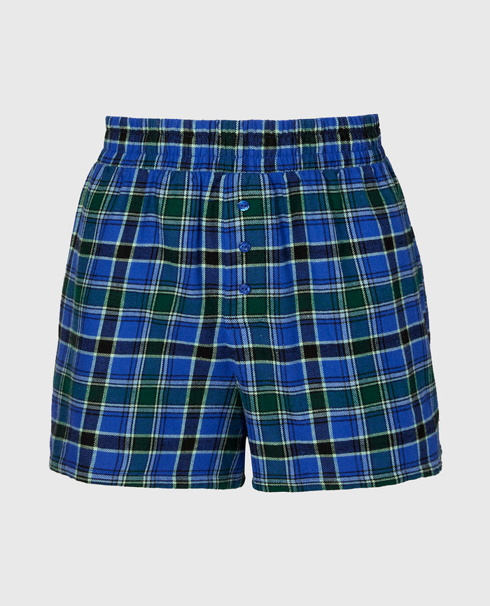 Flannel Boxer Short in Montreal Plaid