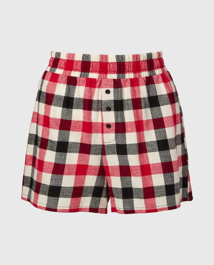 Flannel Boxer Short in Winter Gingham