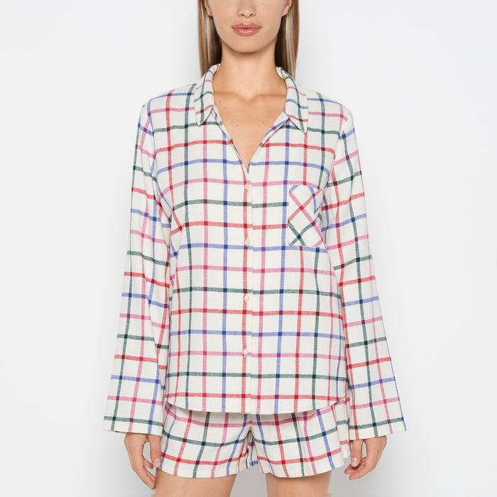 Flannel Sleep Shirt in Large Jingle Plaid
