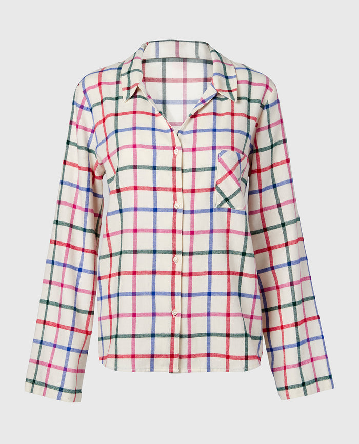 Flannel Sleep Shirt in Large Jingle Plaid