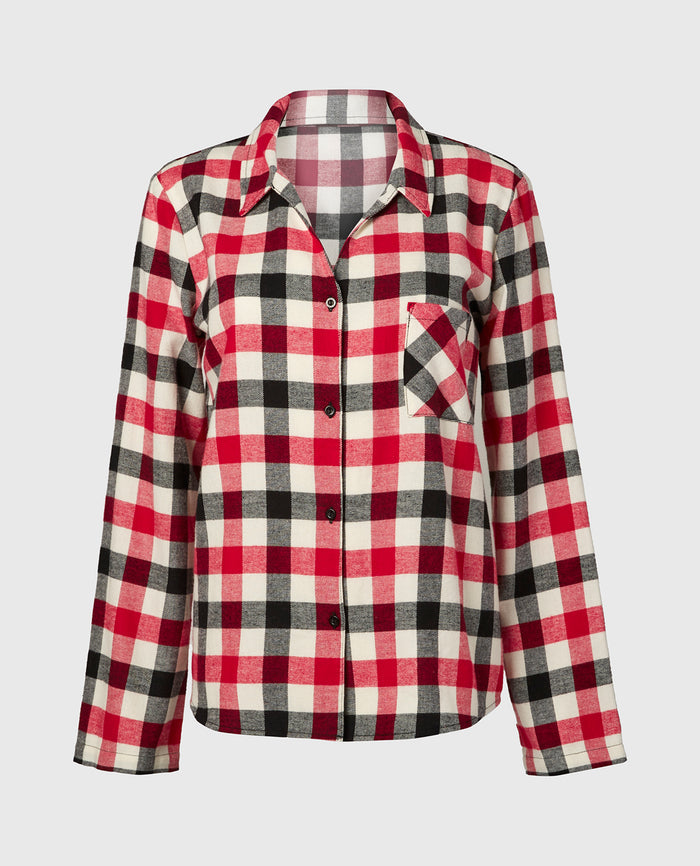 Flannel Sleep Shirt in Winter Gingham