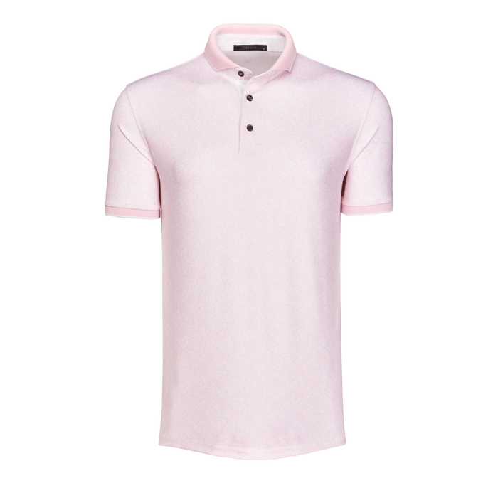Arctic Floral Icons Men's Golf Polo - Front View, Cutaway Collar | Greyson Clothiers
