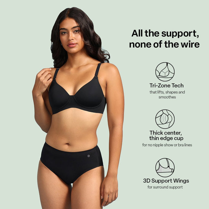 FreeDame Tri-Zone Wire-Free T-Shirt Bra - BlissClub
