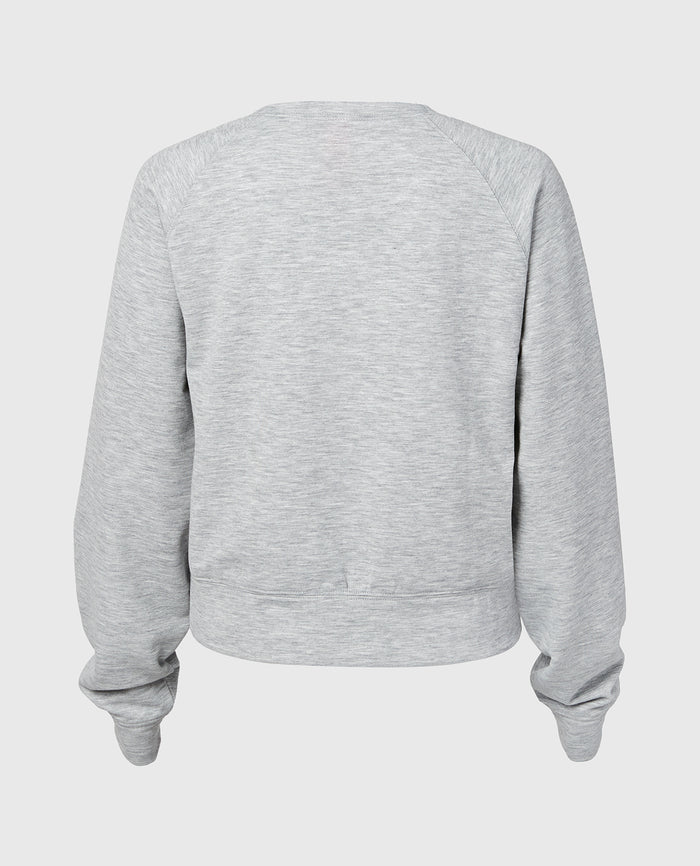 French Terry Crew Neck Sleep Top in Cool Gray Heather