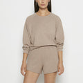 French Terry Crew Neck Sleep Top in Leafless Tree Heather