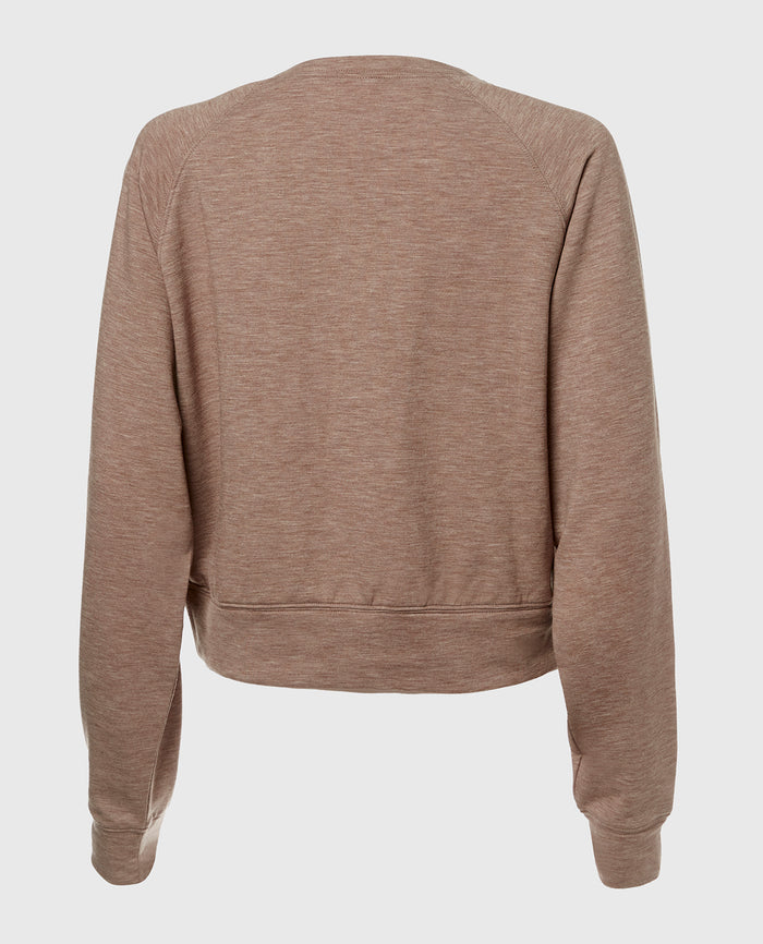French Terry Crew Neck Sleep Top in Leafless Tree Heather