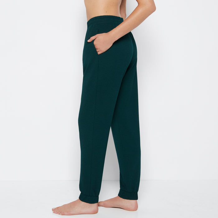French Terry Sleep Pant in Emerald Green Heather