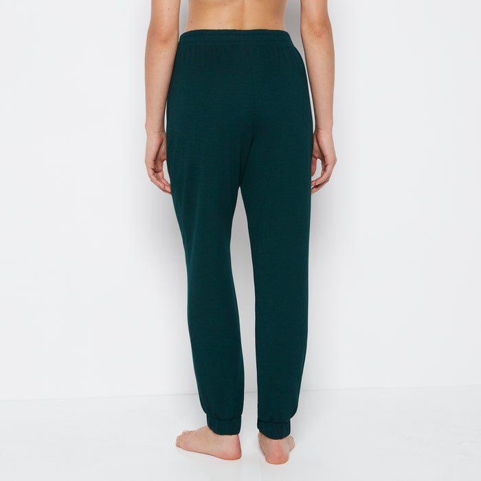 French Terry Sleep Pant in Emerald Green Heather