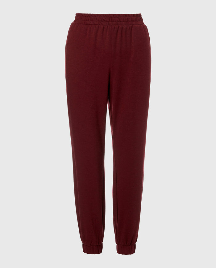 French Terry Sleep Pant in Russian Ruby Heather