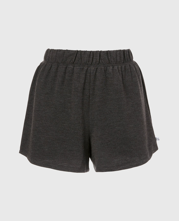 French Terry Sleep Short in Charcoal Heather