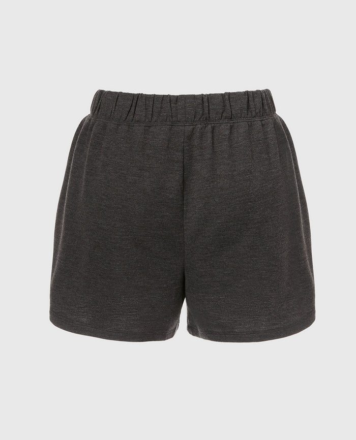 French Terry Sleep Short in Charcoal Heather