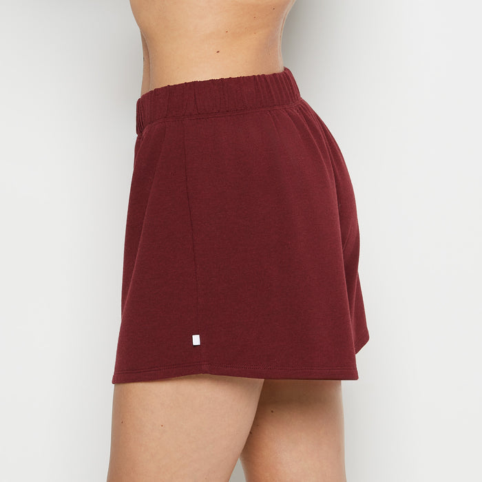 French Terry Sleep Short in Russian Ruby Heather