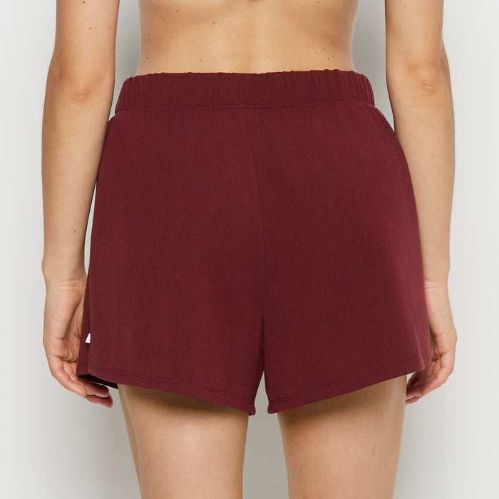 French Terry Sleep Short in Russian Ruby Heather