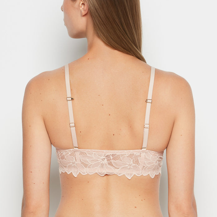 Front Close Push Up Bra with Reverie Lace in Cameo Rose