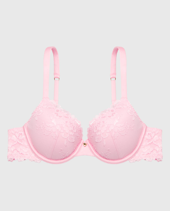 Full Coverage Lightly Lined Bra With Romantic Lace in Sweet Dream