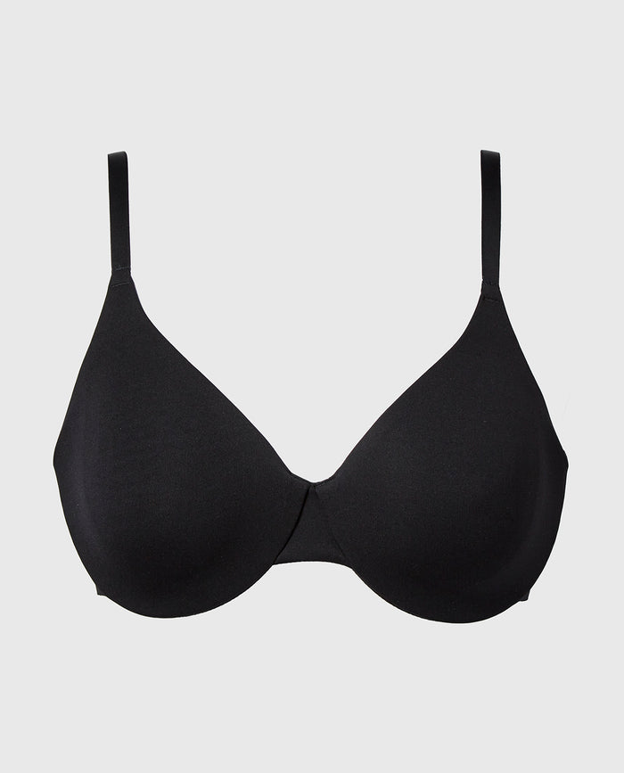 Full Coverage Unlined Bra in Tuxedo Black