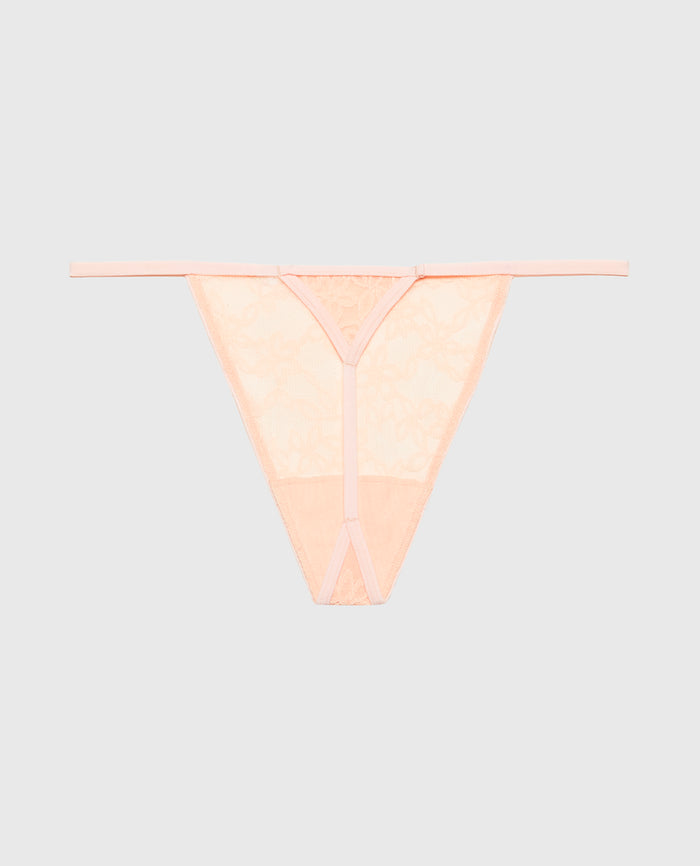 G-String Panty in Ultra Lace in Tropical Peach