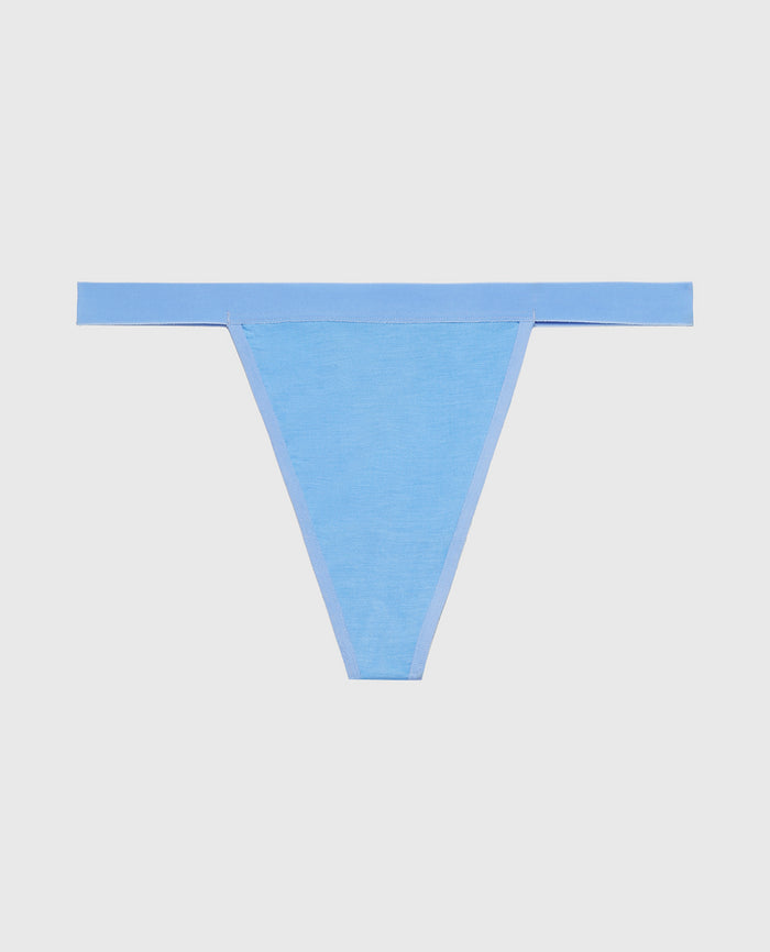 G-String Panty With Vanishing Trim in Azure Blue