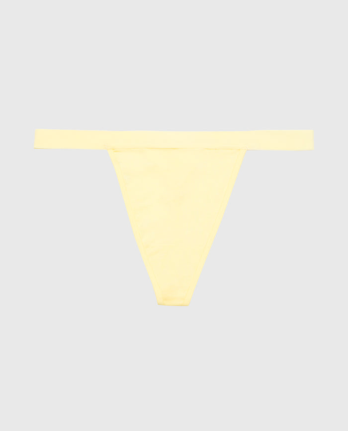 G-String Panty With Vanishing Trim in Pale Banana