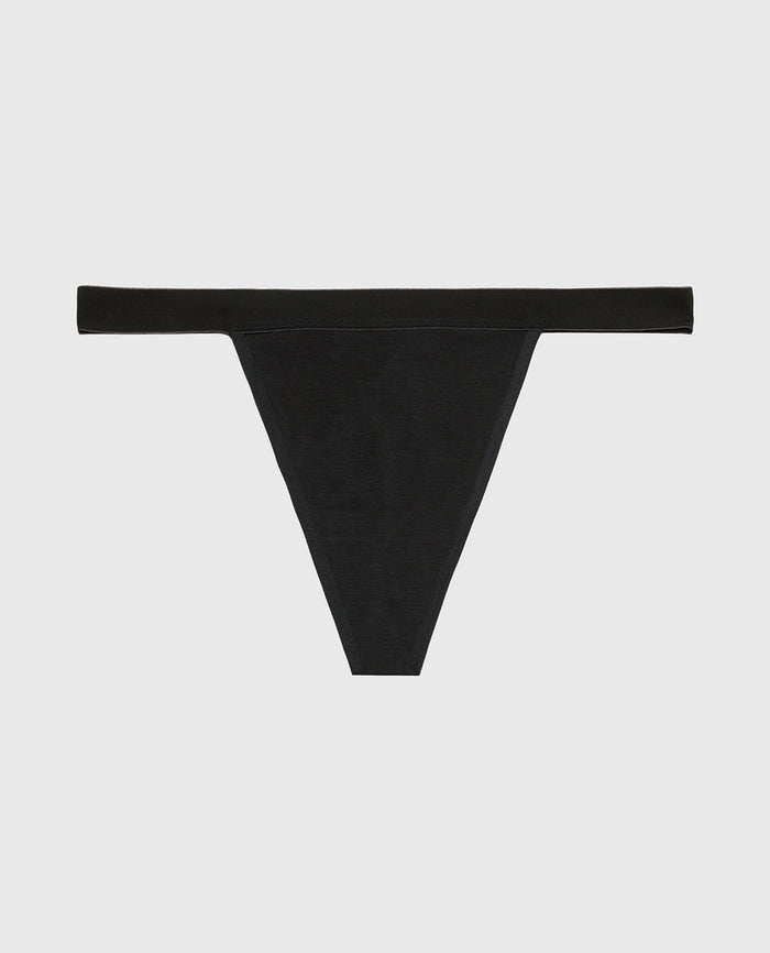 G-String Panty with Vanishing Trim in Tuxedo Black