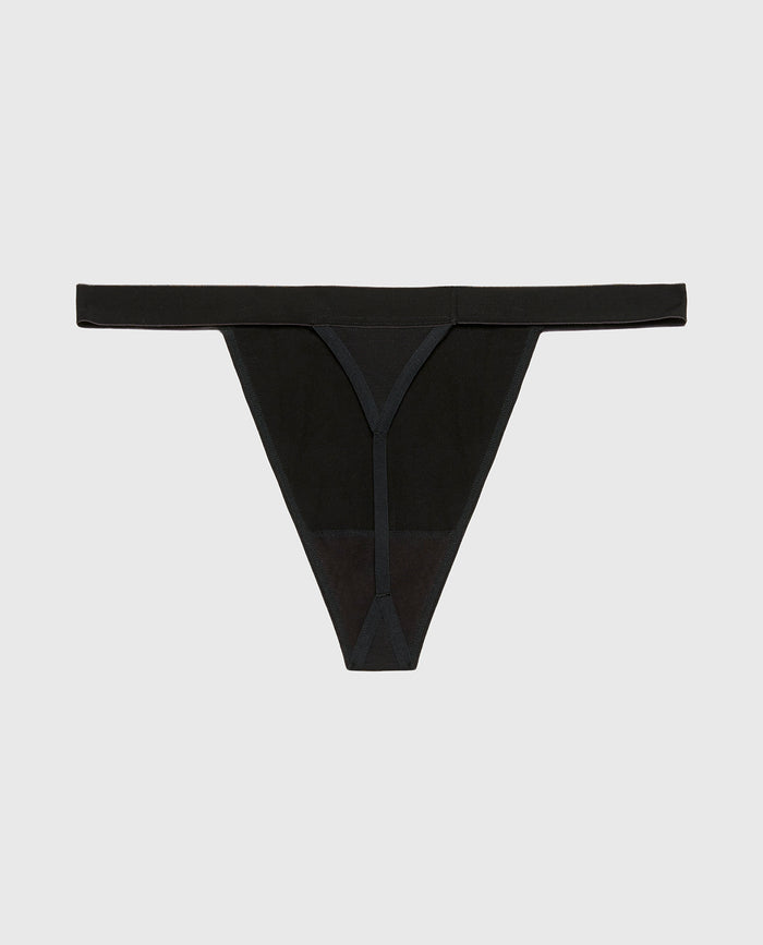 G-String Panty with Vanishing Trim in Tuxedo Black