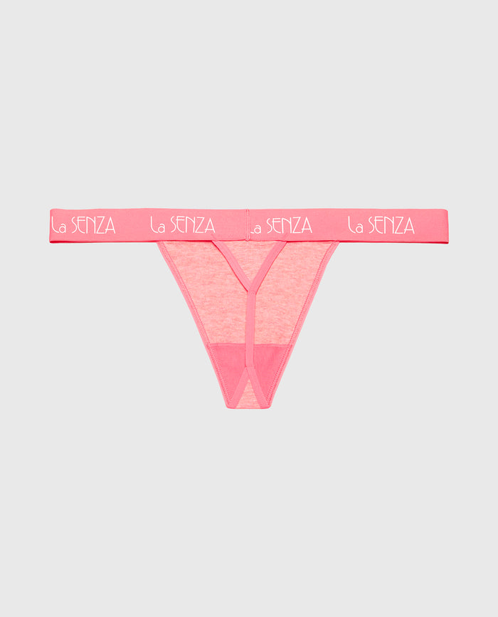 G-String with Art Deco Logo in Pink Lemonade Heather