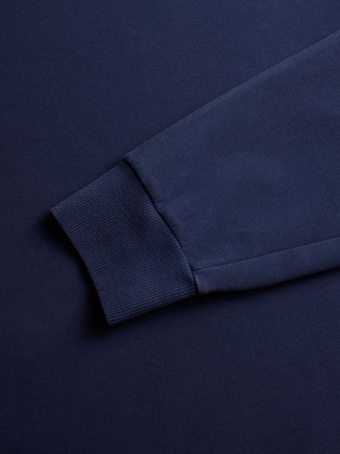 Maltese Blue Sequoia Crewneck Ribbed Cuff Detail - Premium Men's Midlayer | Greyson Clothiers