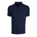 Maltese Blue Greyson Gaston Camp Shirt - Front View, Linen Blend Lightweight Camp Collar | Greyson Clothiers