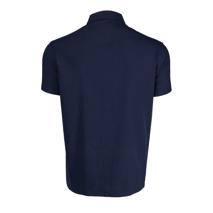 Maltese Blue Greyson Gaston Camp Shirt - Back View, Men's Lightweight Linen Blend | Greyson Clothiers