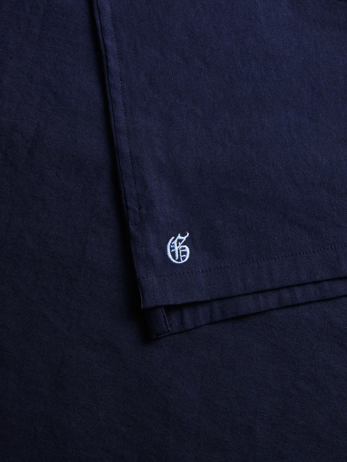 Gaston Camp Shirt Maltese Blue - Sleeve Hem with Embroidered Greyson G Logo Detail | Greyson Clothiers