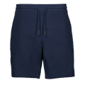 Maltese Blue Linen Gaston Pull-On Short - Front View, Metal Aglet Drawcord | Greyson Clothiers