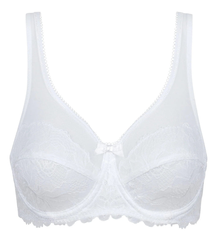 Generous Essential Lace Full Cup Bra in White