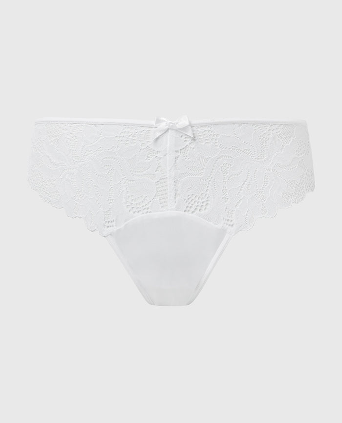 Generous Essential Microfiber and Lace Briefs in White