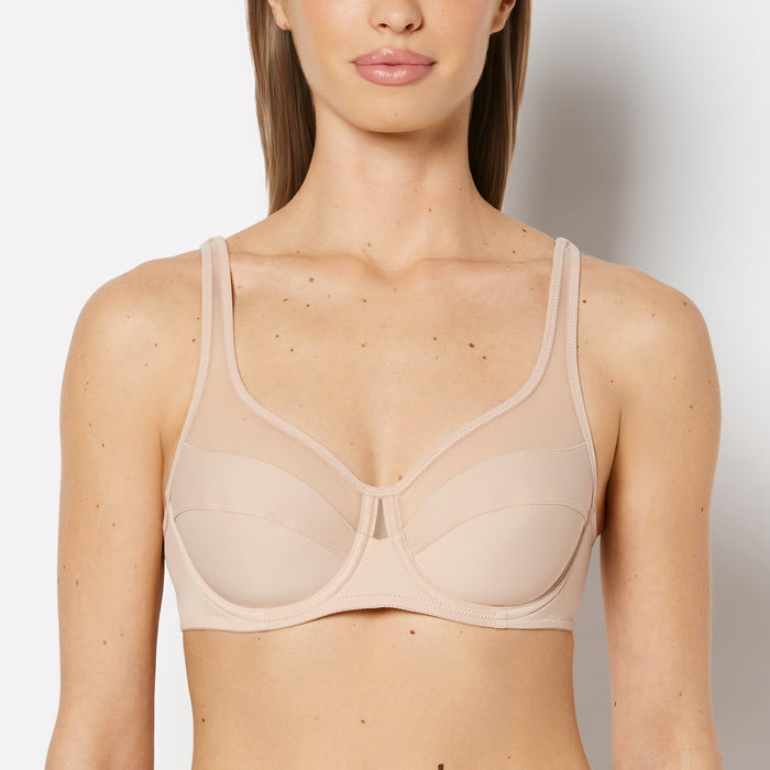 Generous Full Coverage Underwire Push-Up Bra in Rosetan