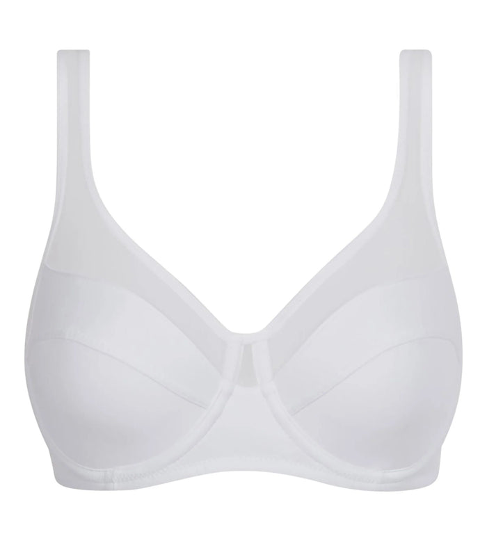 Generous Full Coverage Underwire Push-Up Bra in White