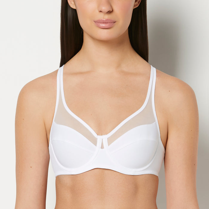 Generous Full Coverage Underwire Push-Up Bra in White