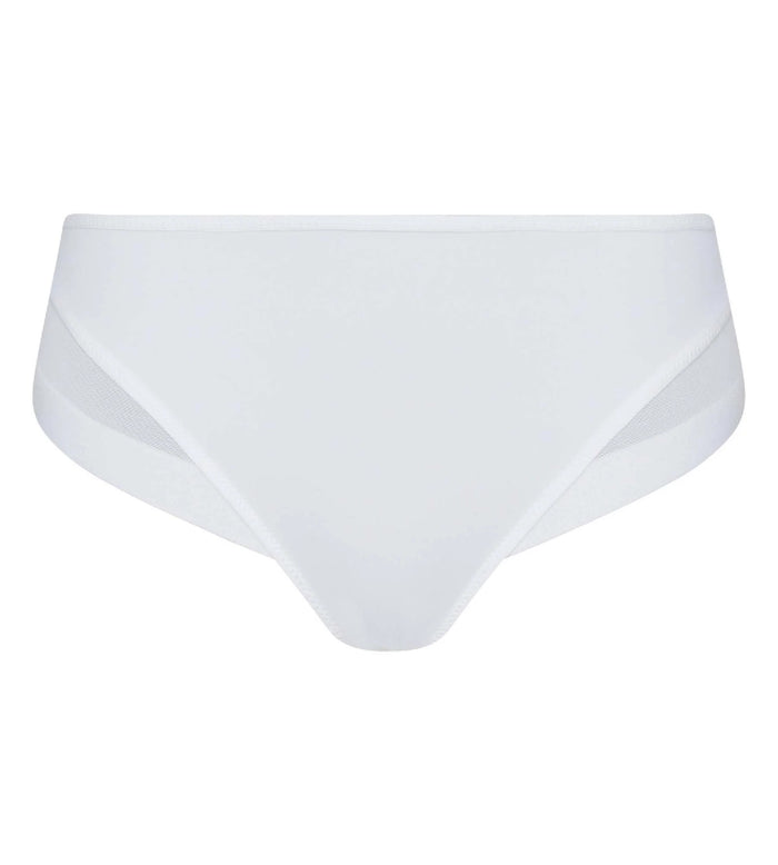 Generous Microfiber and Tulle Briefs in White